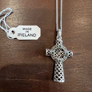 Sterling silver Celtic Cross necklace made in Ireland
